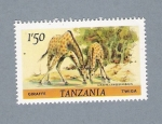 Stamps : Africa : Tanzania :  Girafas