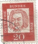 Sellos del Mundo : Europa : Alemania : ALEMANIA 1961 (M352) Bundesrepublik Bach 20