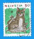 Stamps : Europe : Switzerland :  Gatos
