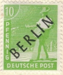 Sellos del Mundo : Europa : Alemania : ALEMANIA 1948-9 (M4) Berlin impresion en negro 10