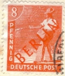 Stamps Germany -  ALEMANIA 1948-9 (M23) Berlin impresion en rojo 8