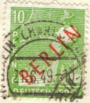 Stamps Germany -  ALEMANIA 1948-9 (M24) Berlin impresion en rojo 10