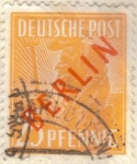 Stamps Germany -  ALEMANIA 1948-9 (M27) Berlin impresion en rojo 25