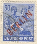 Stamps Germany -  ALEMANIA 1948-9(M30)  Berlin impresion en rojo 50