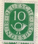 Sellos de Europa - Alemania -  ALEMANIA 1951 (M128) Freimarken: Posthorn  10