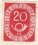 Sellos de Europa - Alemania -  ALEMANIA 1951 (M130) Freimarken: Posthorn 20