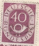 Sellos de Europa - Alemania -  ALEMANIA 1951 (M133) Freimarken: Posthorn 40