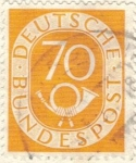 Stamps : Europe : Germany :  ALEMANIA 1951 (M136) Freimarken: Posthorn 70