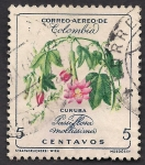 Stamps : America : Colombia :  FLORES: Passiflora mollissima.