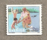 Stamps Sweden -  Baño en el lago