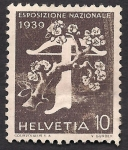 Stamps Switzerland -  Árbol y Ballesta.-Versión Italiano.