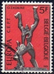 Stamps Belgium -  Belgica 1974 Scott 868 Sello Europa CEPT Escultura Destroyed City de Ossip Zadkine usado Belgique 