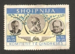 Stamps : Europe : Albania :  roosevelt, kastrioti y churchill