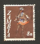 Sellos de Africa - Zambia -  bailarín de vimbuza