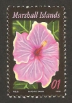 Sellos del Mundo : Oceania : Marshall_Islands : flor, hibiscus, norman lee 