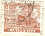 Stamps Germany -  ALEMANIA 1949 Freimarken: Berliner Bauten - Schoneberger Rathaus 4
