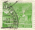 Stamps Germany -  ALEMANIA 1949 Freimarken: Berliner Bauten - Kolonmaden am kleistpark, Schoneberg 10