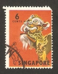 Stamps Singapore -  83 - Baile del león