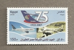 Sellos de Africa - Egipto -  75 aniversario aviación comercial