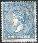 Stamps Europe - Spain -  ESPAÑA 1866 81 Sello Isabel II 4 cu Usado Espana Spain Espagne Spagna 