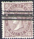 Stamps Europe - Spain -  ESPAÑA 1868 98 Sello Isabel II 50m Barrado Usado Espana Spain Espagne Spagna 