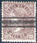 Stamps Spain -  ESPAÑA 1868 98 Sello Isabel II 50m Barrado Usado Espana Spain Espagne Spagna 