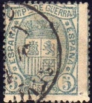 Stamps Spain -  ESPAÑA 1875 154 Sello I Republica Impuesto de Guerra 5c usado Espana Spain Espagne Spagna 