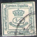 Sellos del Mundo : Europe : Spain : ESPAÑA 1876 173 Sello Corona Real 1/4c usado Espana Spain Espagne Spagna 
