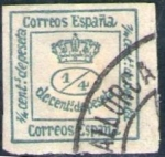 Sellos de Europa - Espa�a -  ESPAÑA 1876 173 Sello Corona Real 1/4c usado Espana Spain Espagne Spagna 