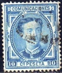 Stamps Spain -  ESPAÑA 1876 175 Sello Alfonso XII 10c Usado Espana Spain Espagne Spagna 