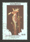 Stamps Mauritius -  protección del medioambiente, phelsuma ornata