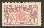 Stamps : Europe : France :  56 - Reunión - Mapa de La Isla
