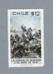 Stamps : America : Chile :  "La muerte de Bueras" Oleo de Pedro León Carmona. Propiedad de Escuela Militar