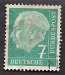 Stamps Germany -  Tehodor Heuss 1º presidente