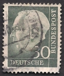 Stamps : Europe : Germany :  Tehodor Heuss 1º presidente