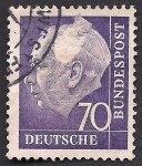 Stamps : Europe : Germany :  Tehodor Heuss 1º presidente