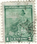 Stamps America - Argentina -  ARGENTINA 1899 (MT111) Libertad con escudo 1c 2