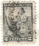 Stamps America - Argentina -  ARGENTINA 1899 (MT112) Libertad con escudo 2c