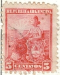 Stamps America - Argentina -  ARGENTINA 1899 (MT115) Libertad con escudo 5c