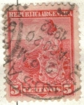 Stamps Argentina -  ARGENTINA 1899 (MT115) Libertad con escudo 5c 2