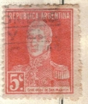 Stamps Argentina -  ARGENTINA 1923 (MT281) San Martin con punto