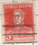 Stamps Argentina -  ARGENTINA 1923 (MT301) San Martin sin punto