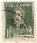 Stamps Argentina -  ARGENTINA 1923 (MT302) San Martin sin punto 10c
