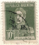 Sellos de America - Argentina -  ARGENTINA 1923 (MT302) San Martin sin punto 10c