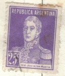 Sellos de America - Argentina -  ARGENTINA 1923 (MT306) San Martin sin punto 25c