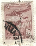 Sellos de America - Argentina -  ARGENTINA 1946 (MT467)Lineas Aereas del Estado 15c