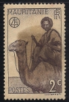 Stamps Africa - Mauritania -  JINETE DE CAMELLOS.
