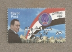 Sellos de Africa - Egipto -  Presidente Mubarak y bandera