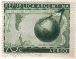 Sellos de America - Argentina -  ARGENTINA 1948 (MT32) Correo Aereo - Cuarta Reunion Panamericana de Cartografia 70c