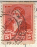 Stamps America - Argentina -  ARGENTINA 1892 (MT98) 'Rivadabia, Belgrano, San Martin' 2